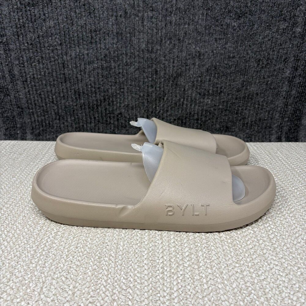 BYLT Basics Haus Cozy Lounge Slide Sandals Rubber Cream Mens Large ( US 11 )